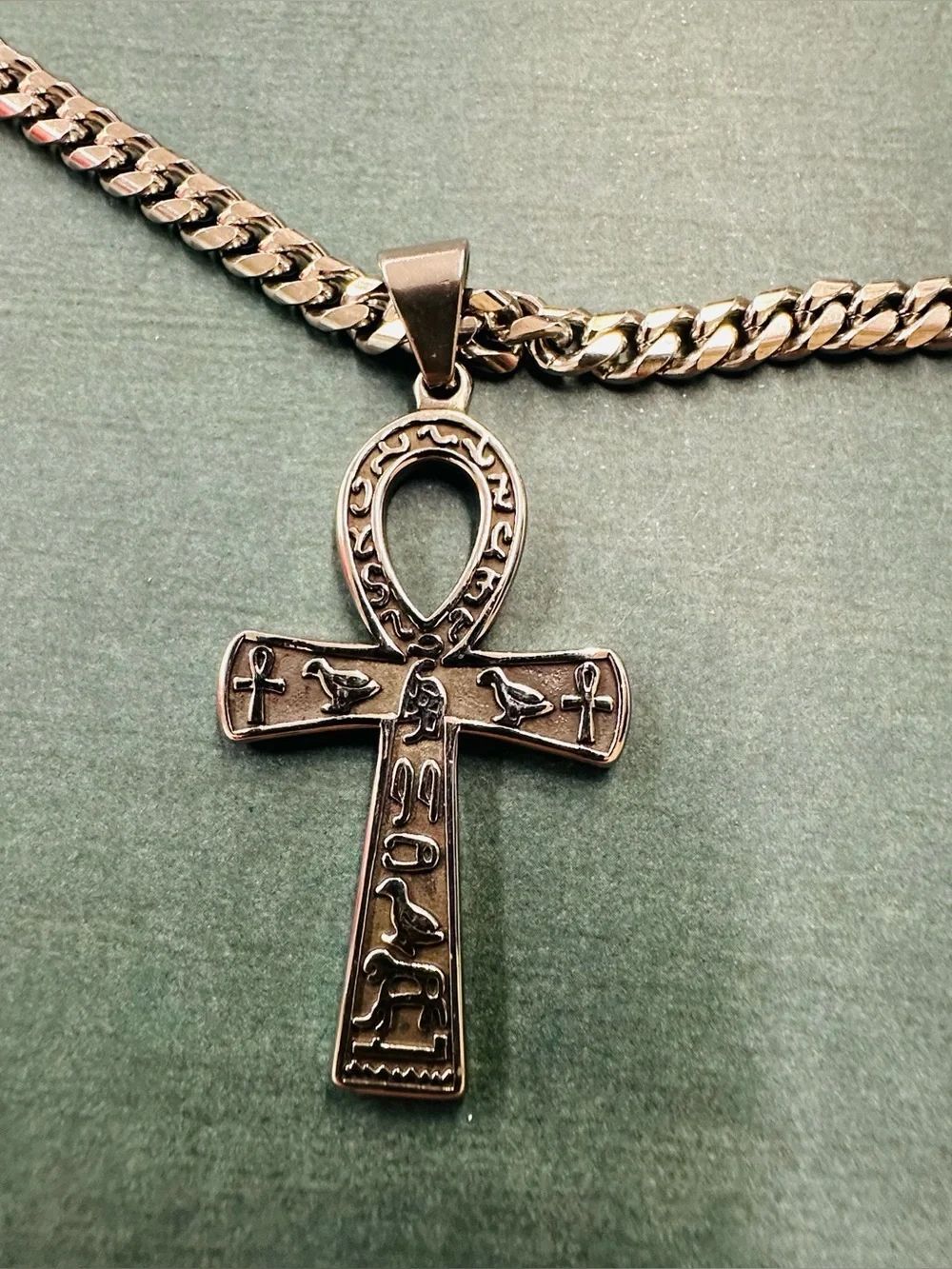 Stainless Steel Egyptian Ankh Cross Necklace B11
